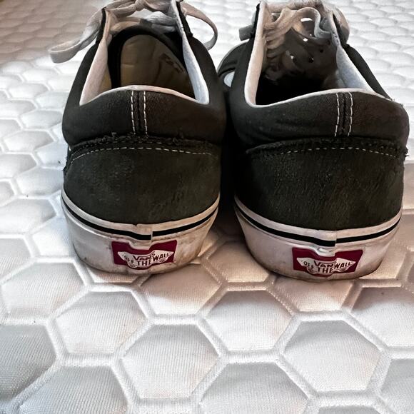 Vans Old Skool Olive Green White Men’s Size 10 Classic Skate Shoes - Picture 6 of 7